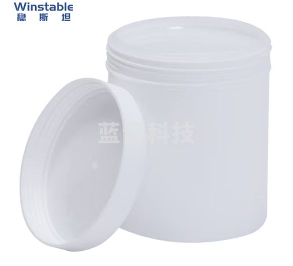 稳斯坦 W924 (3个)螺旋直口密封罐 锡膏油墨塑料瓶零件储物罐 白色螺旋罐500ml