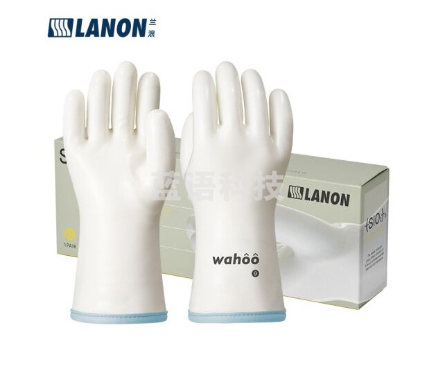 LANON兰浪 液态硅胶隔热手套 -70℃~250℃ 冷库烘焙微波炉烤箱 防烫手套 白色 L/9