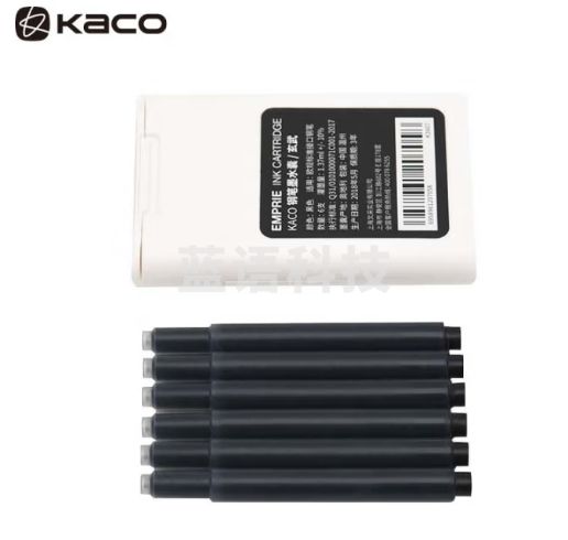 KACO大容量钢笔墨水囊奥地利进口染料型墨胆 欧规钢笔通用 黑色（玄武）6支/盒