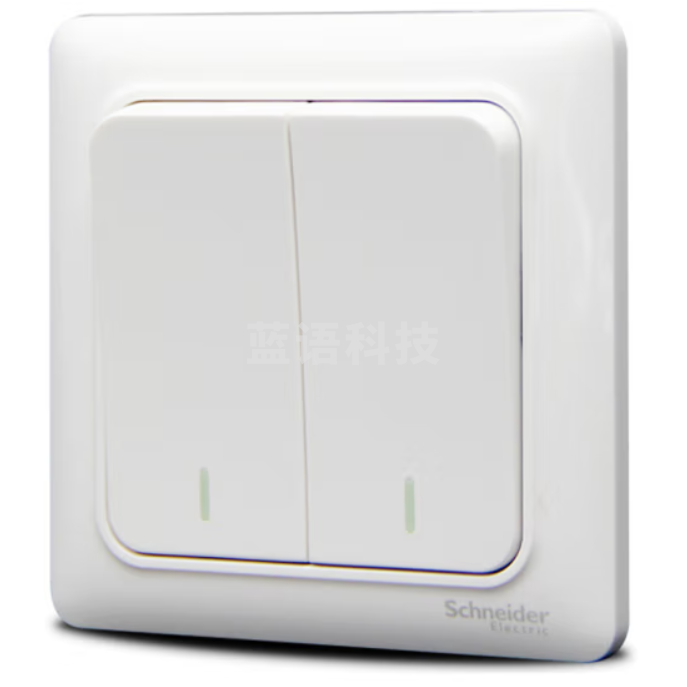 施耐德电气 双开单控开关 86型暗装墙壁电源二开开关插座面板M&C18074