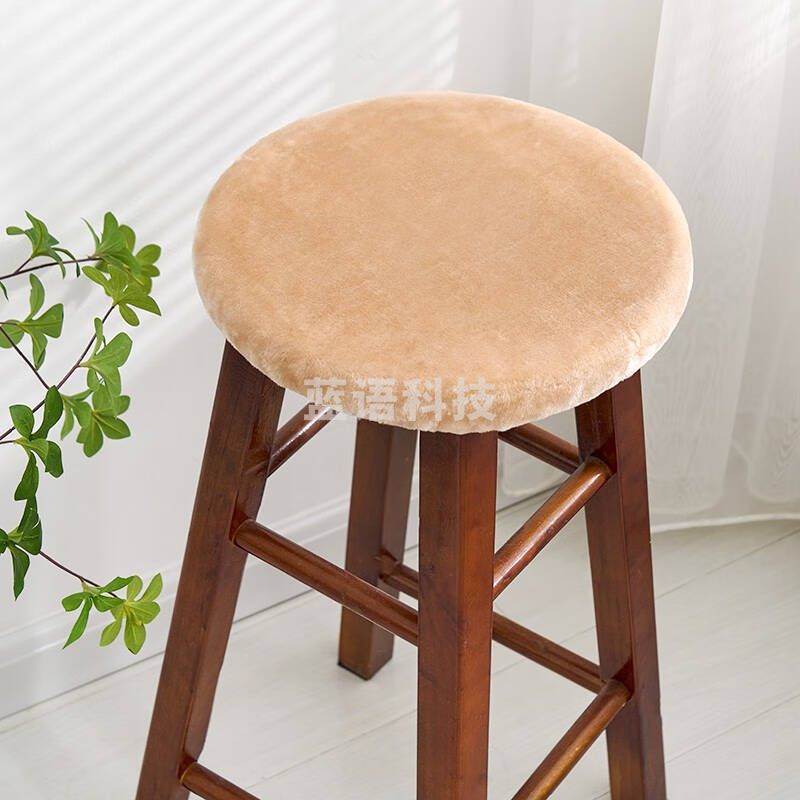 加厚圆凳子座套罩毛绒椅子坐垫秋冬凳面直径27-32厘米 厚度1-3厘米M&C17957