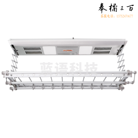 居多彩 电动晾衣架 阳台智能晾衣机 无线遥控升降 语音控制 风干烘干 紫外线杀菌 伸缩晾衣杆 LED照明(银色)上门安装