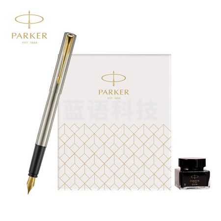 派克（PARKER）钢笔 签字笔 商务办公送礼 男女生日礼物 学生练字 威雅XL钢杆金夹墨水笔+浅灰迷你墨水礼盒