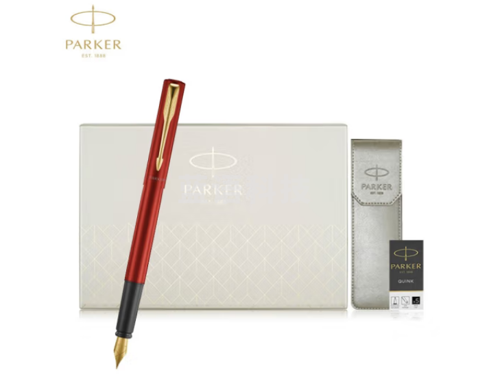 派克（PARKER）钢笔礼盒 威雅XL满堂红金夹墨水笔+笔套礼盒