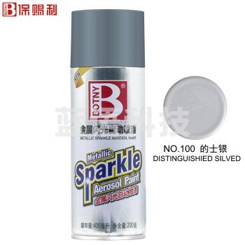 保赐利 BOTNY 自动喷漆 手喷漆 金属防锈油漆 金属闪光 银色自喷漆 NO.100 的士银 400ml/200g