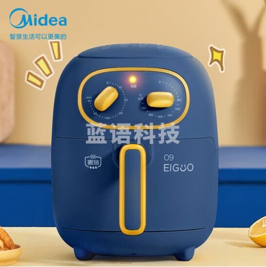 美的 Midea MF-KZ30E206L 捣蛋鬼系列空气炸锅 无油大容量家用智能电炸锅煎炸锅 3L