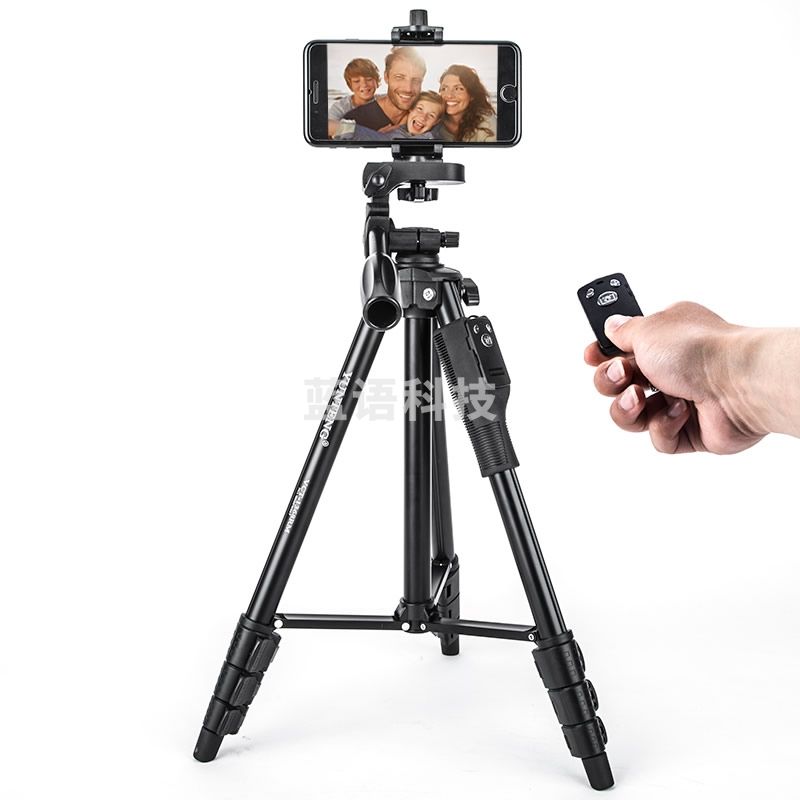 云腾（YUNTENG）VCT-1368RM 手机蓝牙遥控三脚架 微单数码相机摄像机自拍用 优质铝合金超轻便携三角架黑色