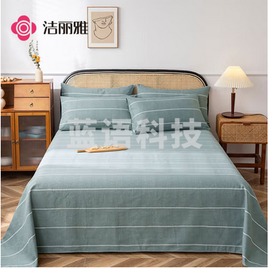 洁丽雅（Grace）床单 加厚老粗布床单夏季双人被单单件1.5/1.8米床 200*230cm余晖