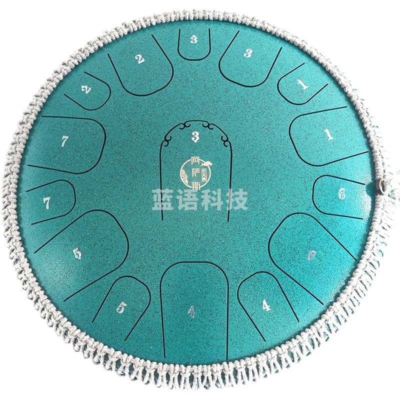 阿萨斯 23 阿萨斯空灵鼓15音14寸成人专业初学者钢舌鼓手碟鼓礼物打击乐器 斑点绿