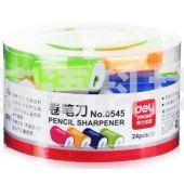 得力（deli） 0545 时尚靓彩卷笔刀 3色 24个/盒