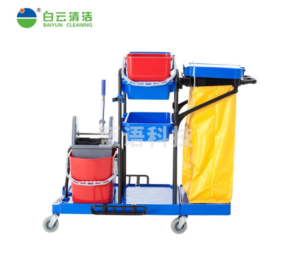 白云AF08173多功能清洁车手推车酒店宾馆客房服务车保洁用清包车