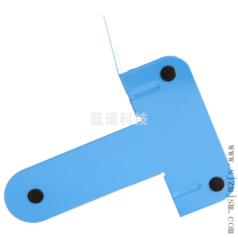 得力(deli)金属铁书立架 书籍挡靠夹2片/付 大号蓝色 23cm高度