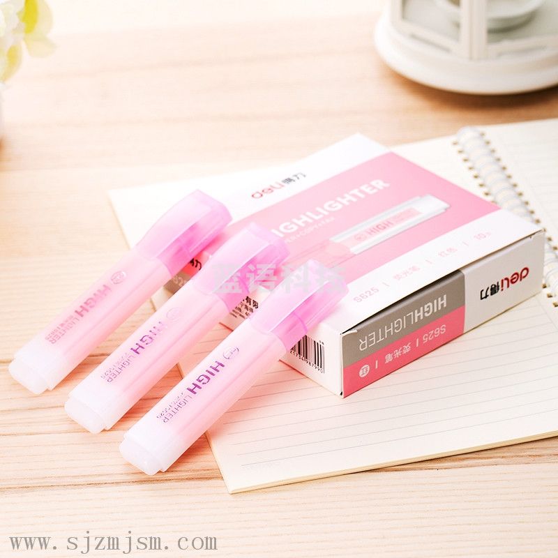 得力(deli)彩色荧光笔 水性记号笔涂鸦笔 重点标记笔 10支/盒