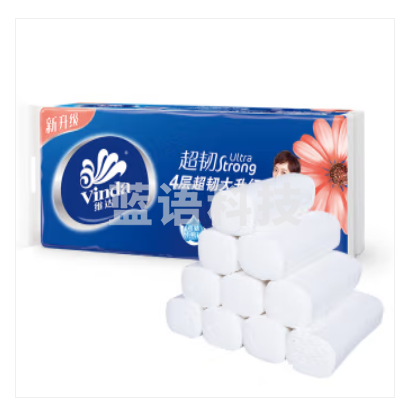 维达(Vinda) 超韧卷纸4层78克10卷 无芯卷纸实芯手纸厕纸卫生纸巾家用 10卷