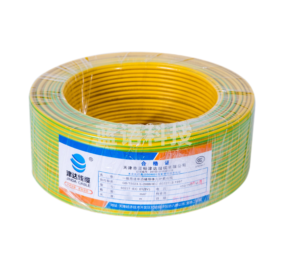 津达线缆 国标单芯塑铜线 硬线 电线 电缆 100M一盘 黄色2.5平方