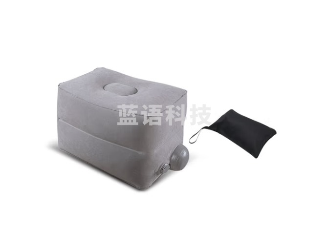 JOYTOUR旅行按压充气脚垫飞机高铁办公室脚凳脚踏 按压款灰色两层