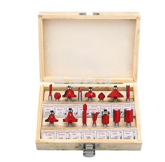 CIAA木工铣刀套装组合花刀15件套装修边机雕刻机木工DIY 15件铣刀套装