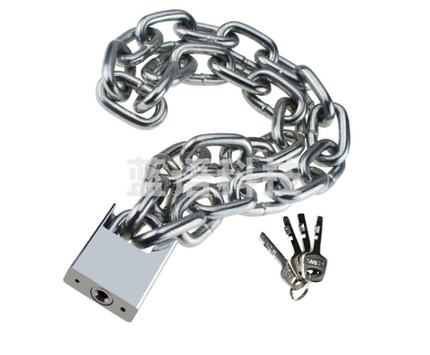 链条锁防剪防盗车锁自行车锁加粗铁链子门锁 （6mm）0.5米+防盗挂锁