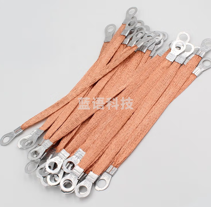 桥架接地线 桥架接地线铜编织带铜扁线电箱门配电柜过门跨接连接线软铜线地线 2.5平方 长200mm 100根/包