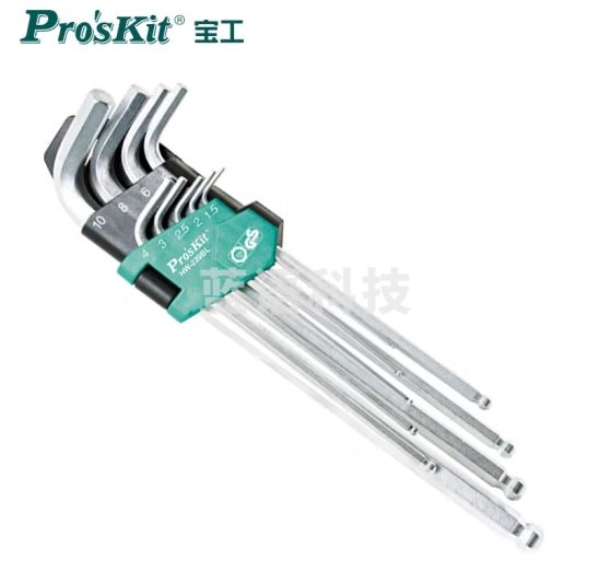 宝工（Pro'sKit）HW-229BL 加长型球头内六角扳手组9支组