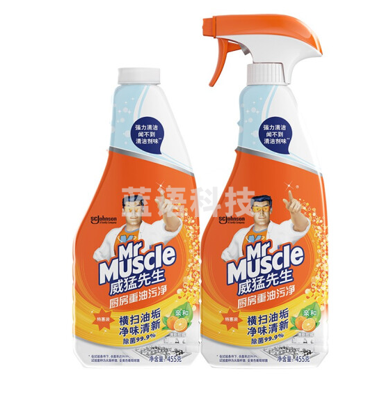 威猛先生 厨房重油污净 油烟机清洗剂 柠檬 500g+450g 油烟净