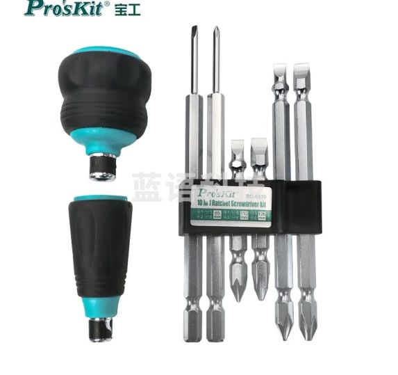 宝工（Pro'sKit） SD-9820工具家用多功能10合1棘轮螺丝刀套装十字起子组合改锥
