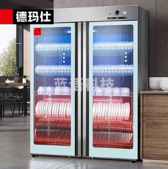 德玛仕（DEMASHI）消毒柜 商用 立式双开门 食堂餐厅 家用厨房餐具消毒碗柜 不锈钢大容量保洁柜 XDZ800-A1