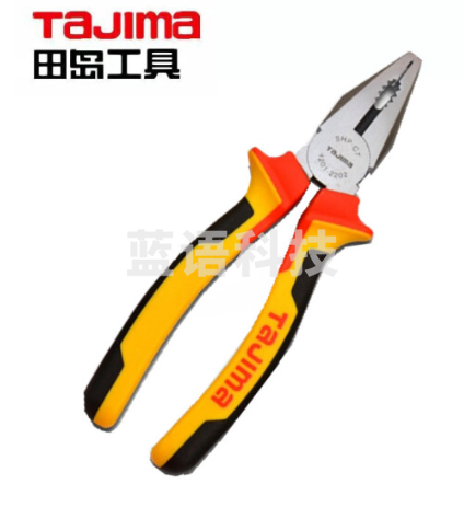 田岛（TAJIMA）SHP-C7 三色柄钢丝钳子克丝钳180mm 克丝老虎钳7寸剪切工具 1201-2202电工工具