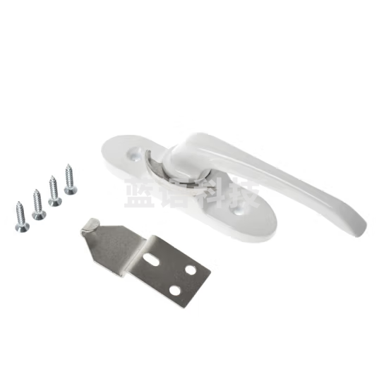 窗户锁扣月牙锁 移门锁扣 玻璃窗锁扣儿童安全防护锁 白色 右方向