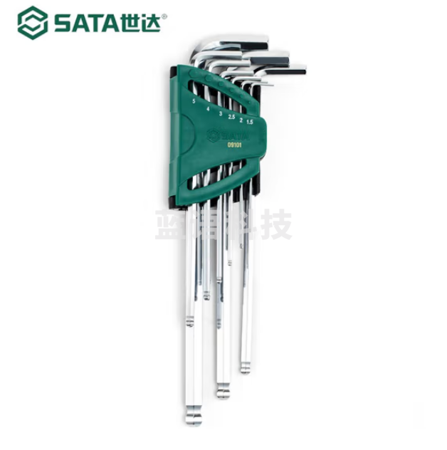 世达（SATA）09101 9件特长球头内六角扳手组套
