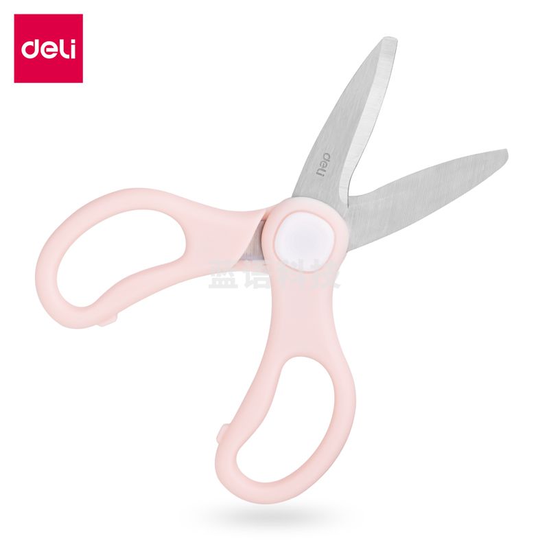 得力77773不锈钢辅食剪刀(混色)(盒)