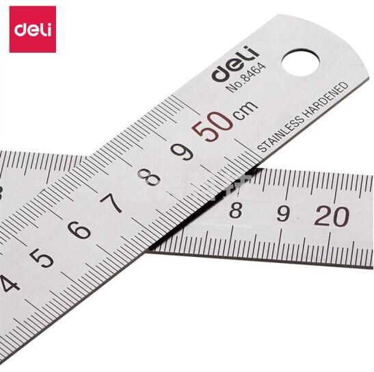 得力(deli)8464钢直尺50cm(银色)(把)