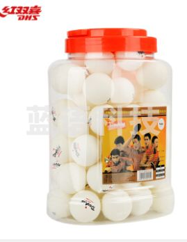 红双喜乒乓球 60只装 道勃尔40+ 训练球白一星桶