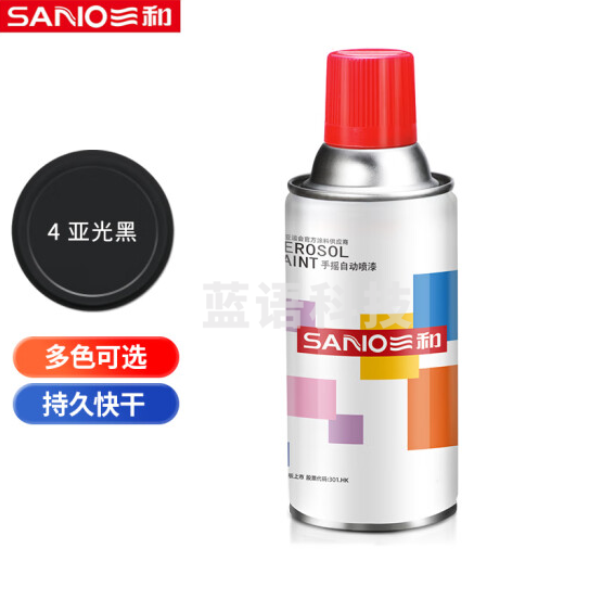 三和（SANVO）J2A4-60-235 普通自喷漆手喷漆 工业防腐金属防锈漆 汽车轮毂改色划痕修复自动喷漆350ML 哑光黑