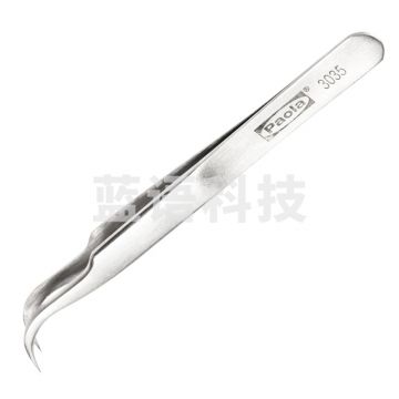 保拉(Paola)  镊子工具(120mm) 不锈钢防磁加硬弯嘴尖镊子3035