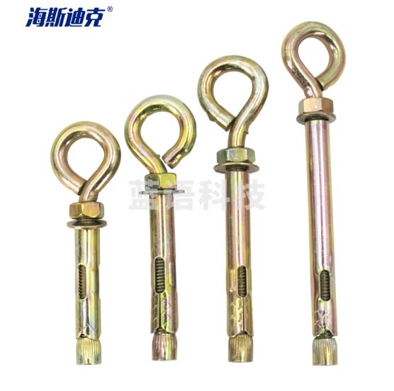海斯迪克 HKZ-66 羊眼圈膨胀螺栓 镀彩锌套管壁虎膨胀螺丝 6*60mm（10个）
