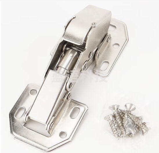 海斯迪克 免开孔铰链 橱柜衣柜合页 青蛙铰链 液压缓冲铰链 配螺丝HKsq-211 4寸带液压缓冲 两个起售