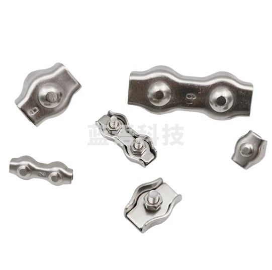 海斯迪克 HKsq-237 304不锈钢钢丝绳单卡双卡头 单夹双夹 卡头锁头卡扣 双夹M6【2个】