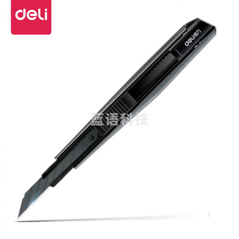 得力(deli)小号30°黑刀刃锌合金美工刀/裁纸刀/壁纸刀