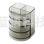 晨光（M&G）ABT98443 黑色透明三层时尚笔筒 多功能办公桌面收纳盒 学生小物品收纳神器 单个装