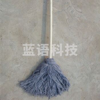 灰棉线墩布 木柄圆头拖把 家用老式棉线拖把