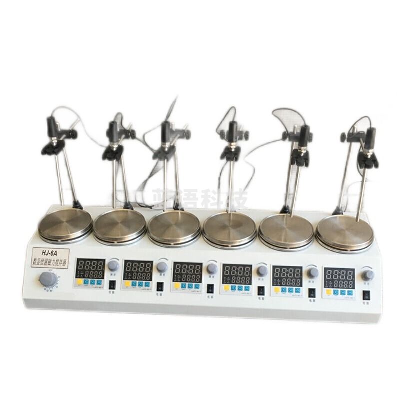 苏珀 苏珀 数显恒温磁力搅拌器实验室小型加热电动搅拌机控温电热套增力转子 六联数显磁力搅拌器其他分析仪器