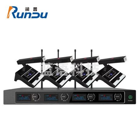 润普RP-WX6004 视频会议麦克风/一拖四无线会议话筒/方管式无线专业鹅颈麦克风