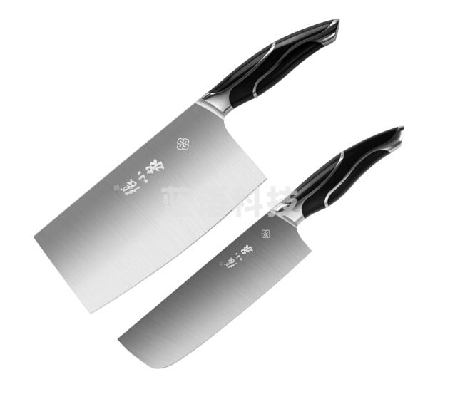 张小泉 黑旋风系列菜刀小厨刀两件套 家用切片刀水果刀小菜刀厨房刀具套装