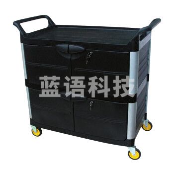 超宝 D-012A 三层手推车塑料餐车餐盘收集车清洁车 大号带门