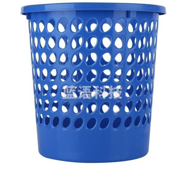得力 9556 圆形纸篓 24.5*25cm 蓝色