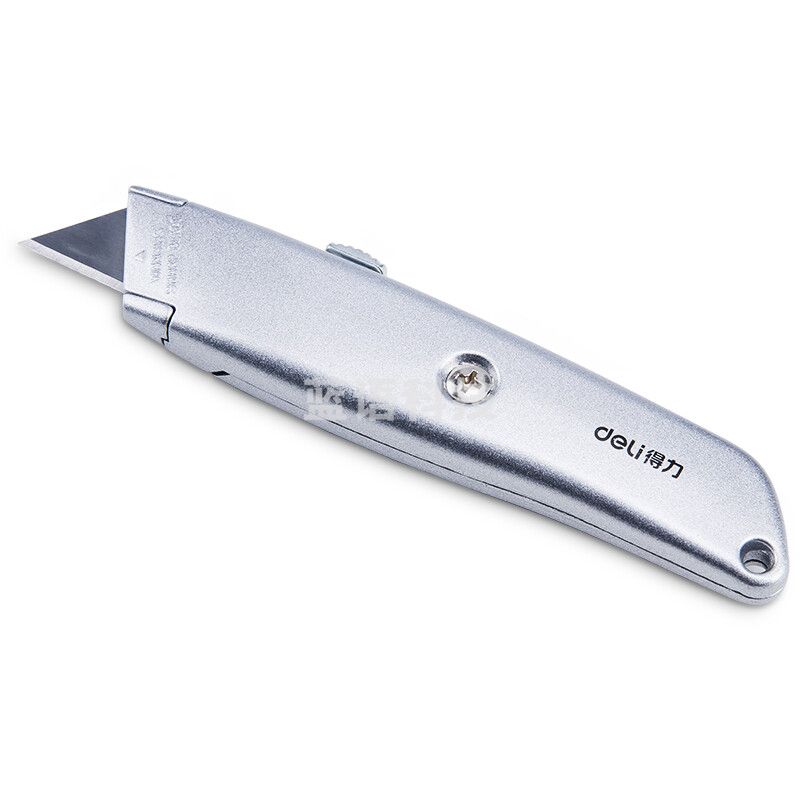 得力(deli)铝合金T型刀片美工刀 装修工具刀(适用切割塑料墙纸等) 银色2100