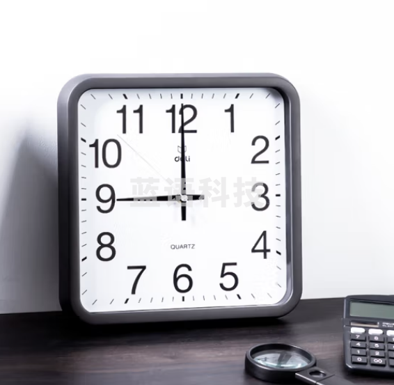 得力(deli)8832挂钟 简约北欧时尚现代石英钟 30.5*30.5cm星耀黑 HNCN02281403186128