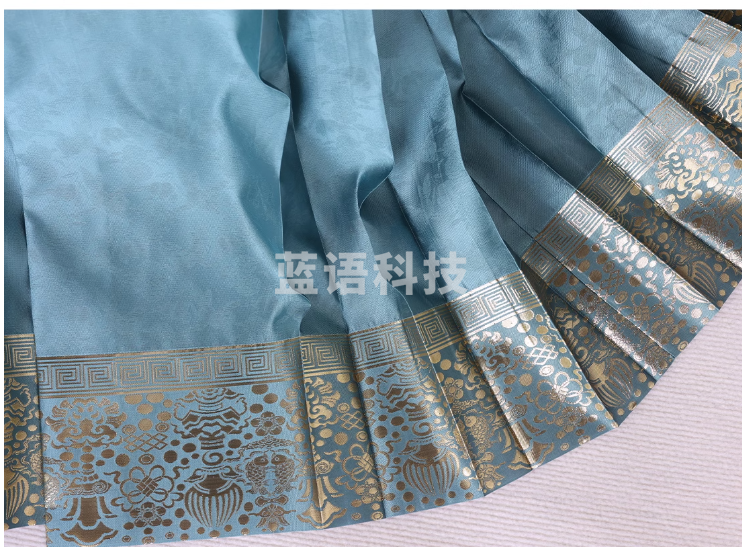 璎珞织金裙明制汉服马面裙下裙 2024年秋 蝶翅蓝 一定