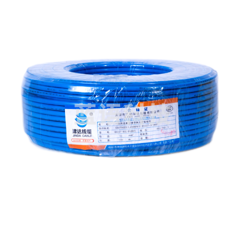 津达线缆 国标单芯阻燃塑铜线 硬线 电线 电缆 100M一盘 津达线缆 ZC-BV蓝色4.0平方